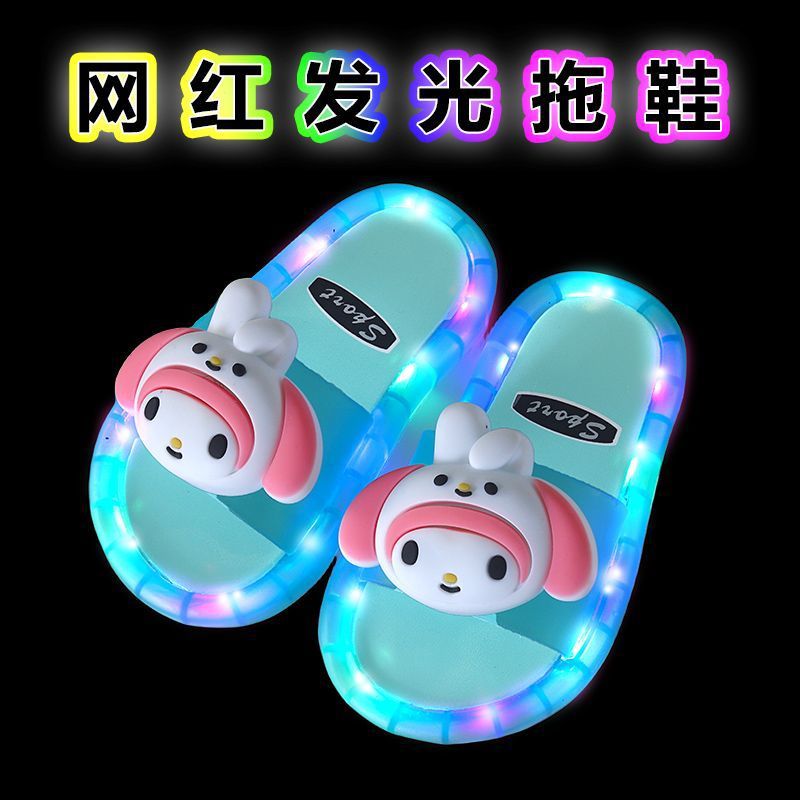 Children'S Slippers Summer Small And Medium-Sized Children'S Internet Popular Baby Animal Luminous Cute Indoor And Outdoor Anti-Slip Sandals For Boys And Girls - Image 1